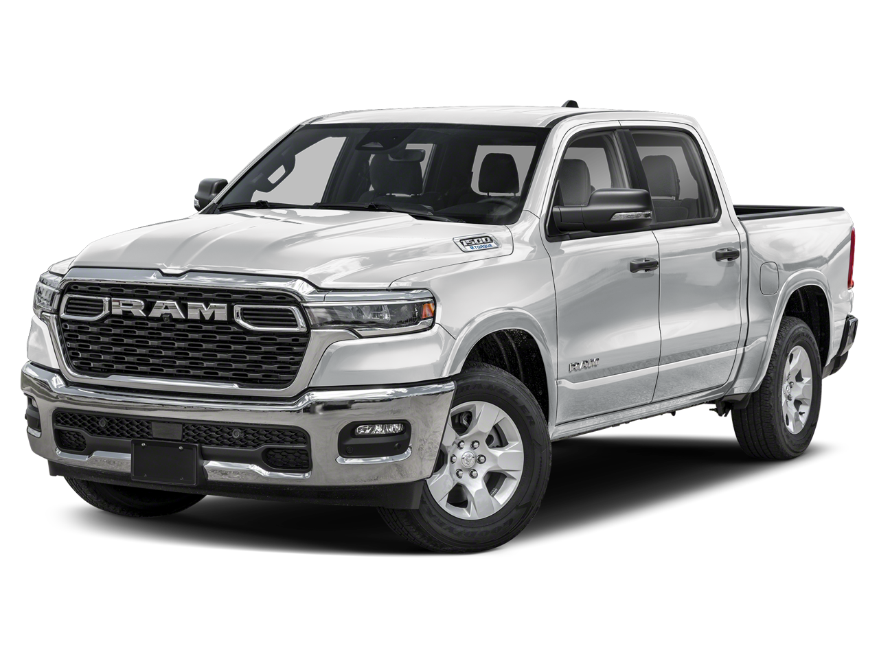2026 RAM 1500 RAM 1500 LONE STAR CREW CAB 4X2 5'7' BOX in Bright White Clear-Coat Exterior Paint — front three-quarter view