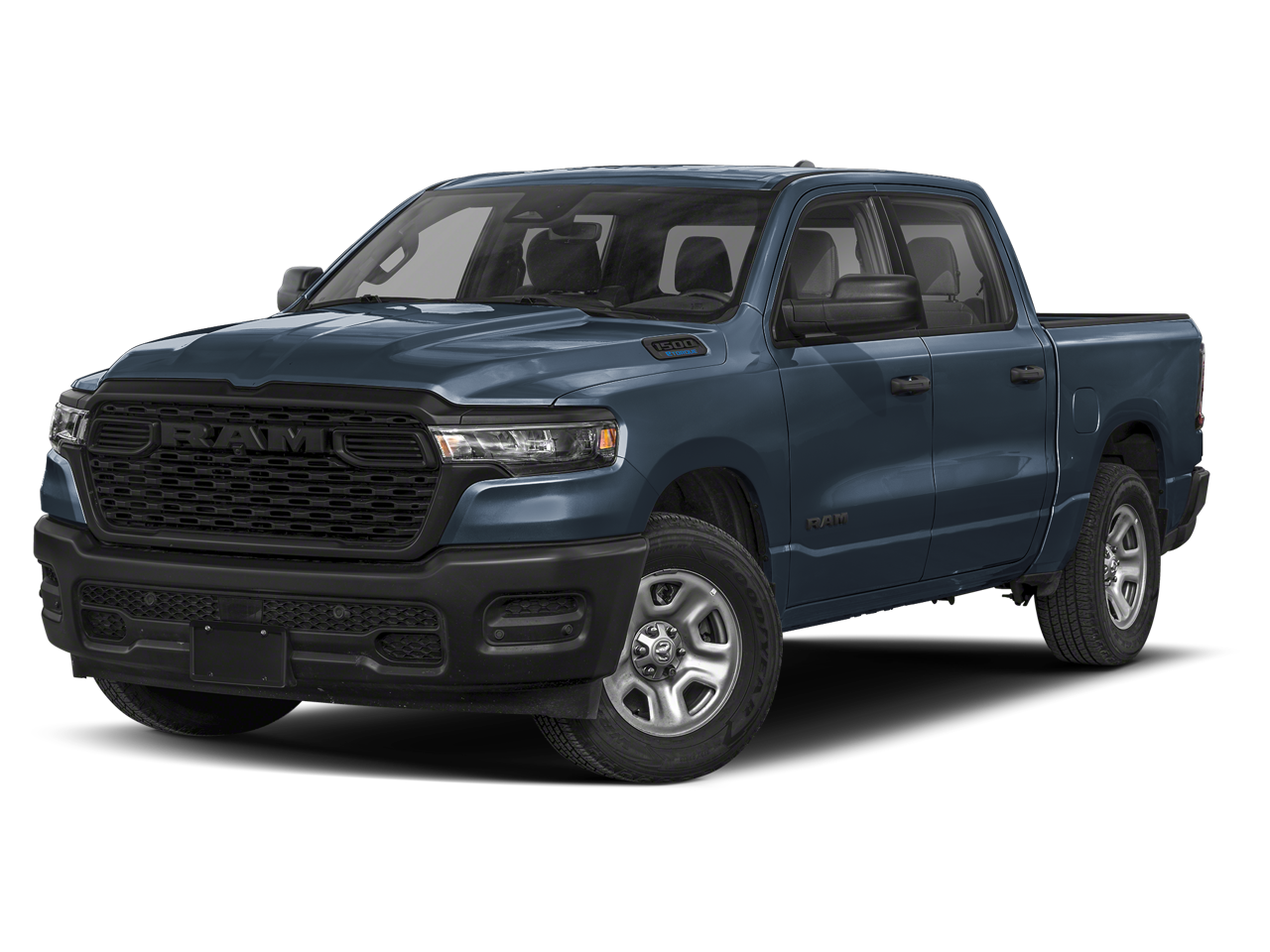 2026 RAM 1500 RAM 1500 EXPRESS CREW CAB 4X4 5'7' BOX in Forged Blue Metallic Exterior Paint — front three-quarter view
