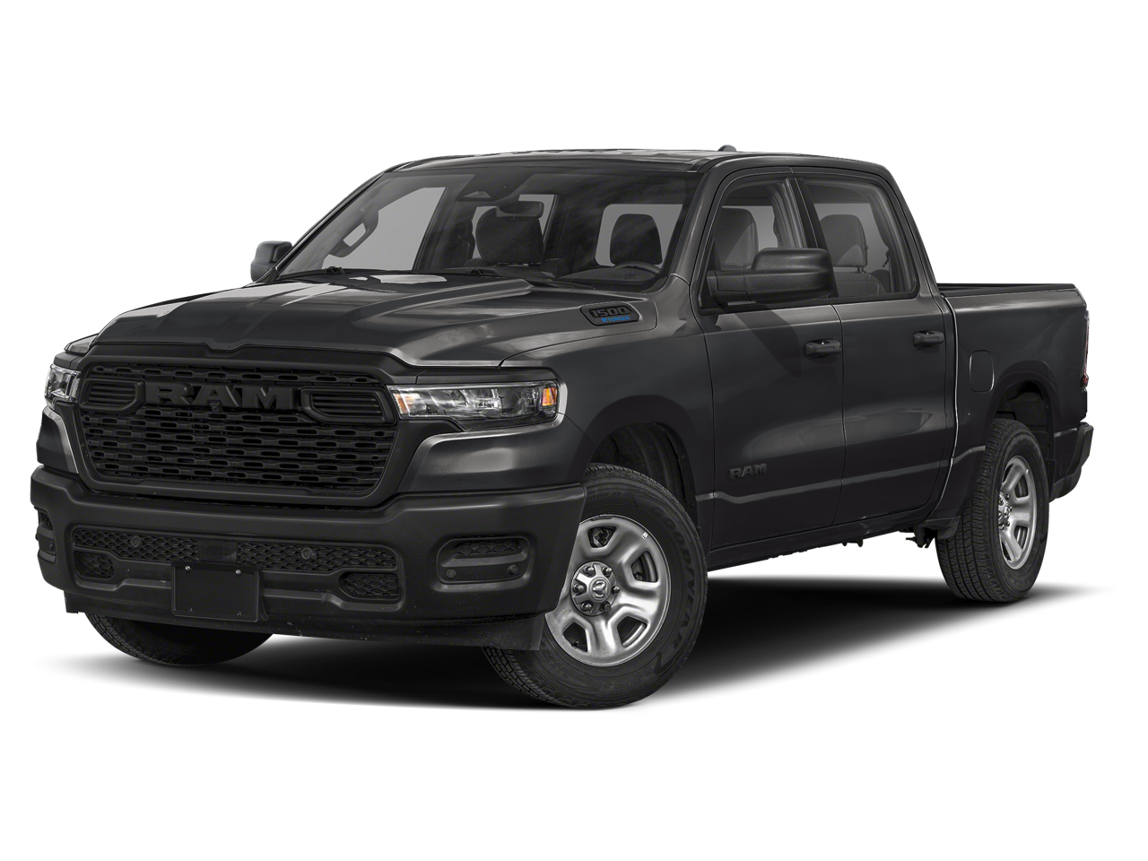 2026 RAM 1500 RAM 1500 EXPRESS CREW CAB 4X2 5'7' BOX in Diamond Black Crystal Pearl-Coat Exterior Paint — front three-quarter view