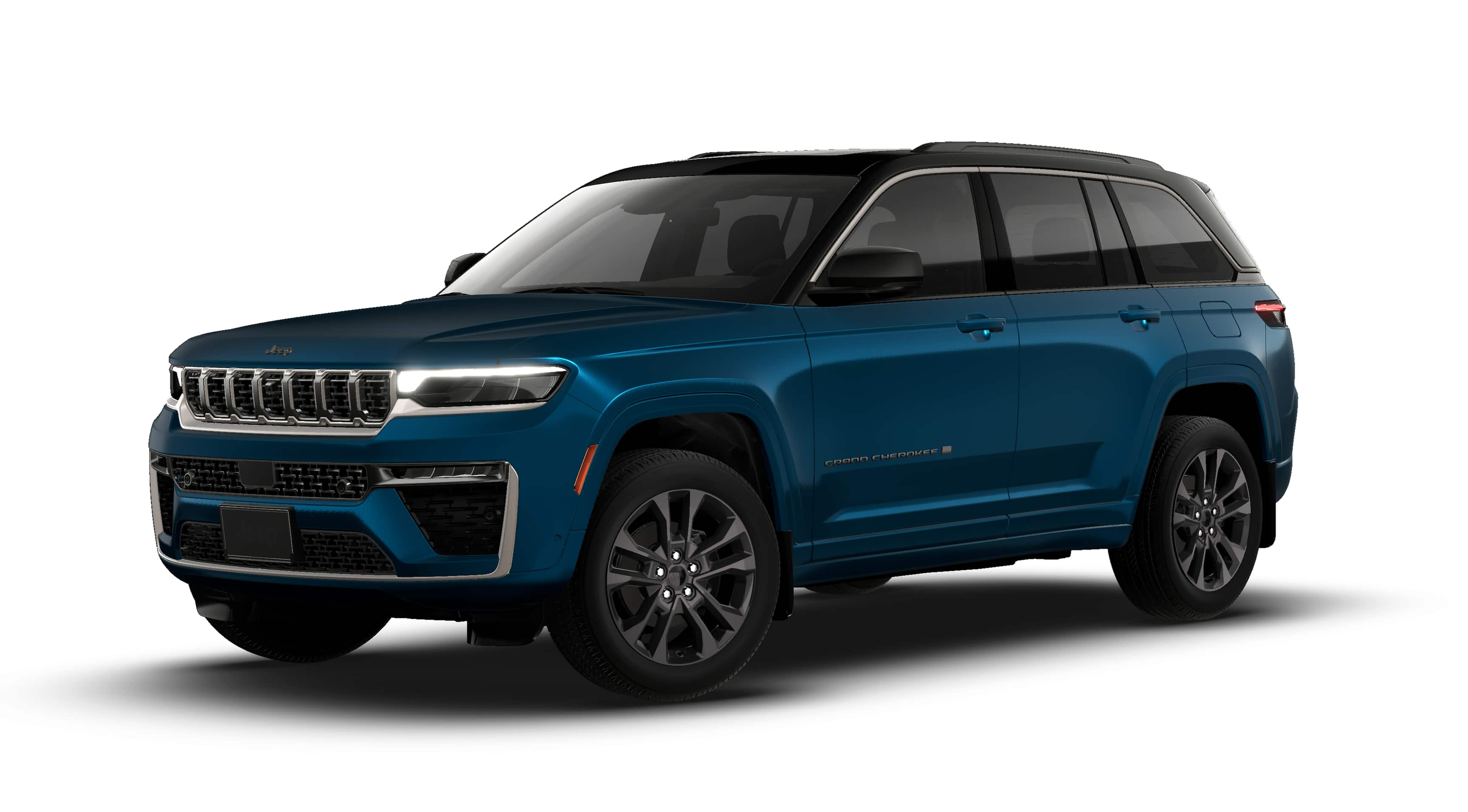 2026 Jeep Grand Cherokee GRAND CHEROKEE LIMITED RESERVE 4X4 in Fathom Blue Pearl-Coat Exterior Paint — front three-quarter view