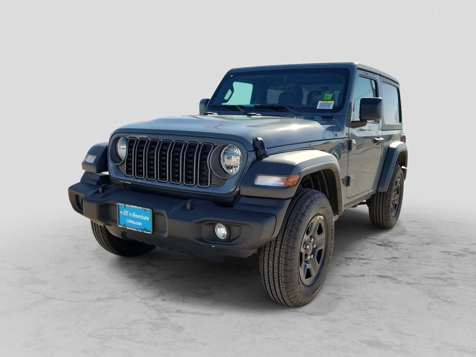 2026 Jeep Wrangler WRANGLER 2-DOOR SPORT in Anvil Clear-Coat Exterior Paint — front three-quarter view