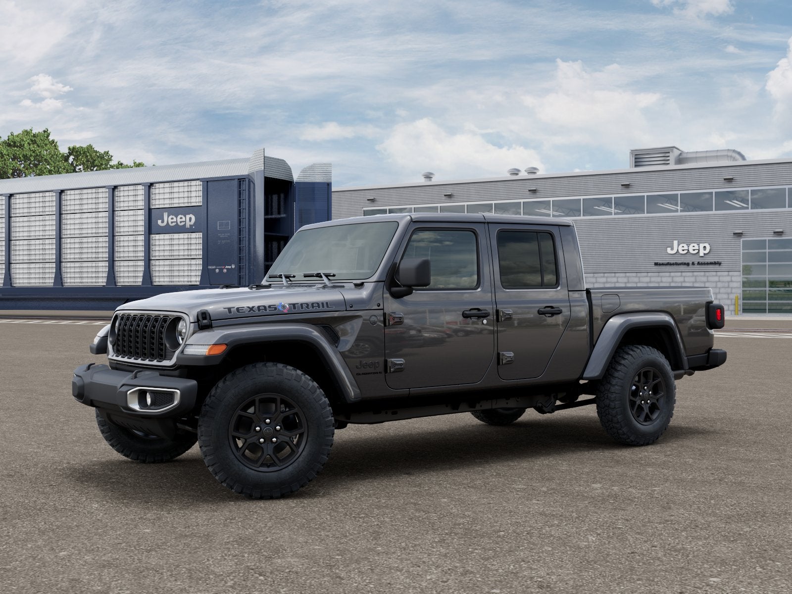 2026 Jeep Gladiator GLADIATOR TEXAS TRAIL 4X4 in Granite Crystal Metallic Clear-Coat Exterior Paint — front three-quarter view