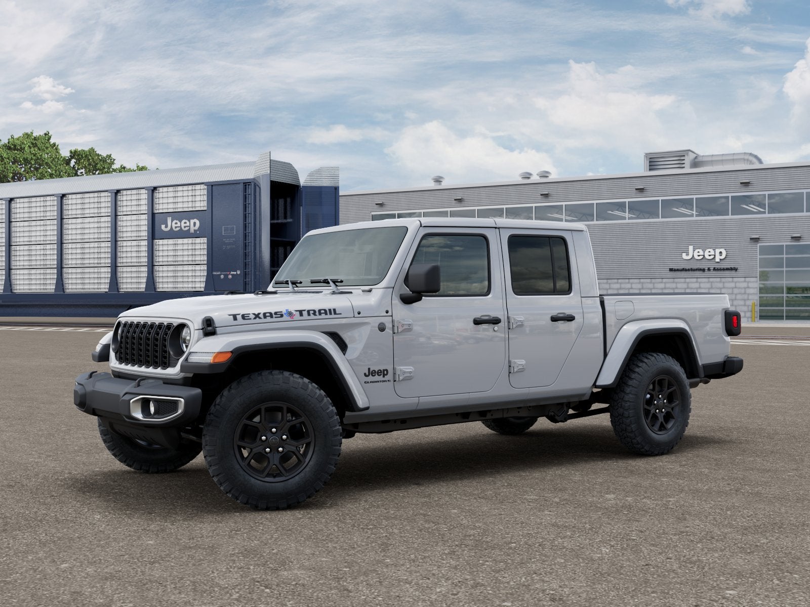 2026 Jeep Gladiator GLADIATOR TEXAS TRAIL 4X4 in Bright White Clear-Coat Exterior Paint — front three-quarter view