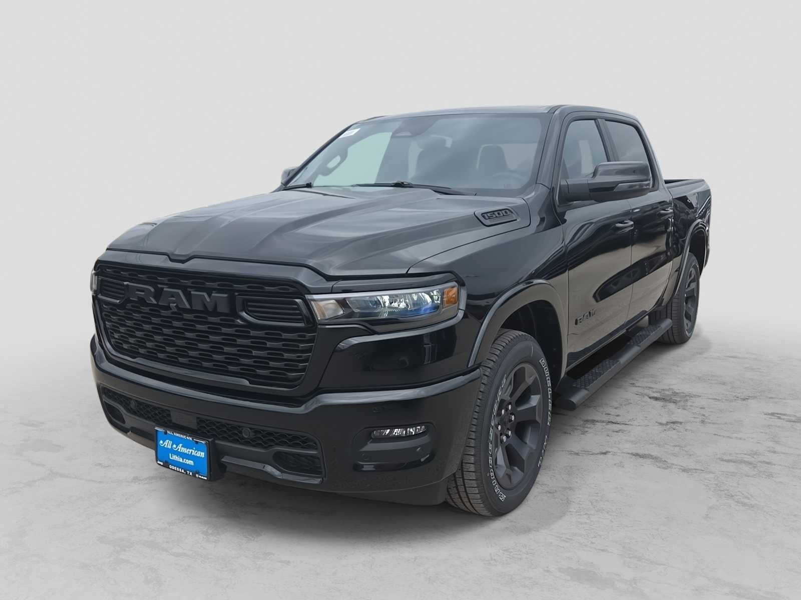 2026 RAM 1500 RAM 1500 LONE STAR CREW CAB 4X2 5'7' BOX in Diamond Black Crystal Pearl-Coat Exterior Paint — front three-quarter view