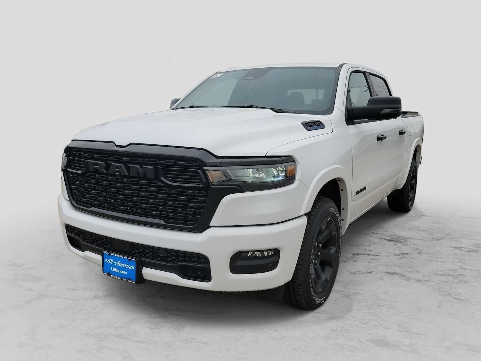 2026 RAM 1500 RAM 1500 LONE STAR CREW CAB 4X4 5'7' BOX in Bright White Clear-Coat Exterior Paint — front three-quarter view