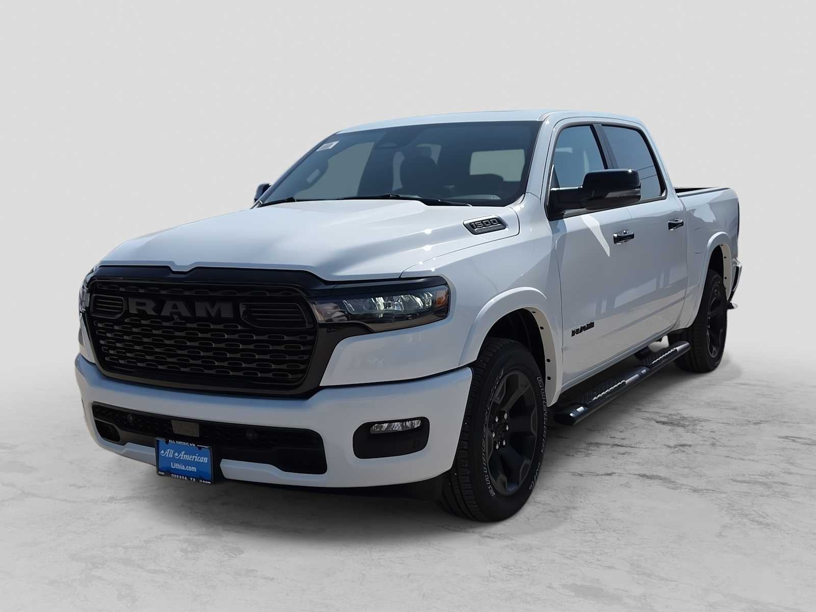 2026 RAM 1500 RAM 1500 LONE STAR CREW CAB 4X4 5'7' BOX in Bright White Clear-Coat Exterior Paint — front three-quarter view