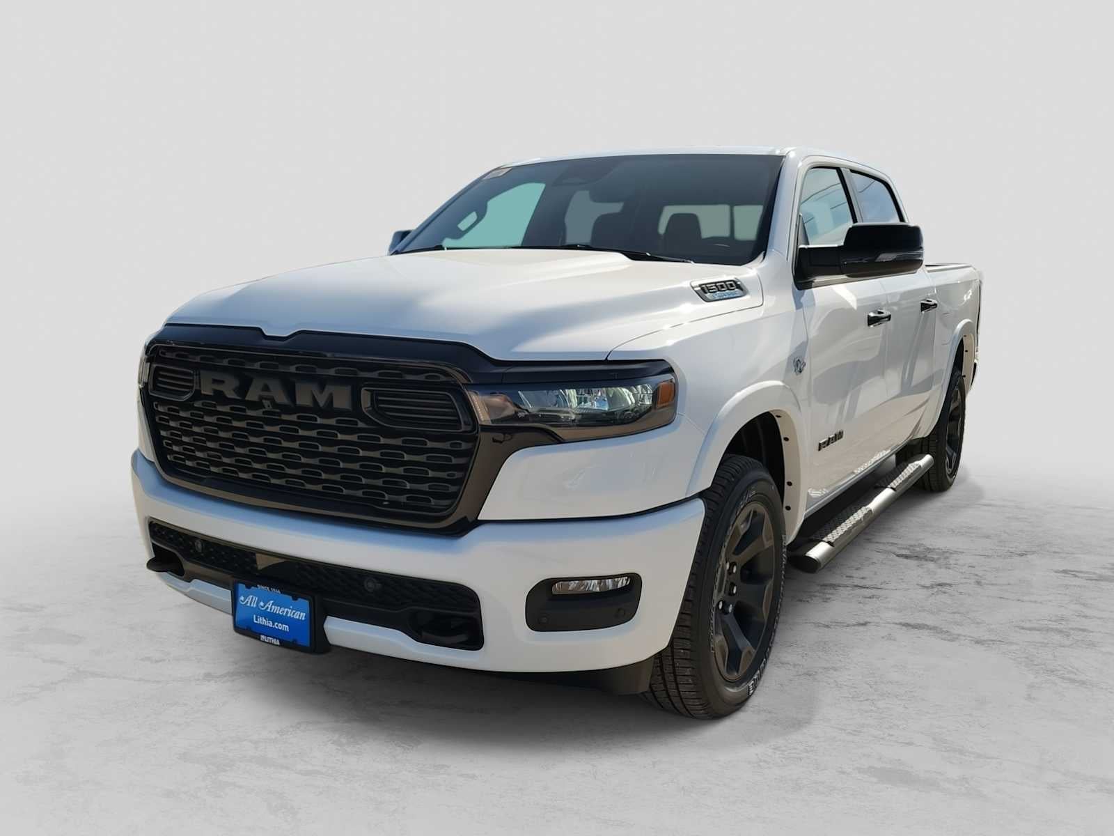 2026 RAM 1500 RAM 1500 LONE STAR CREW CAB 4X4 5'7' BOX in Bright White Clear-Coat Exterior Paint — front three-quarter view