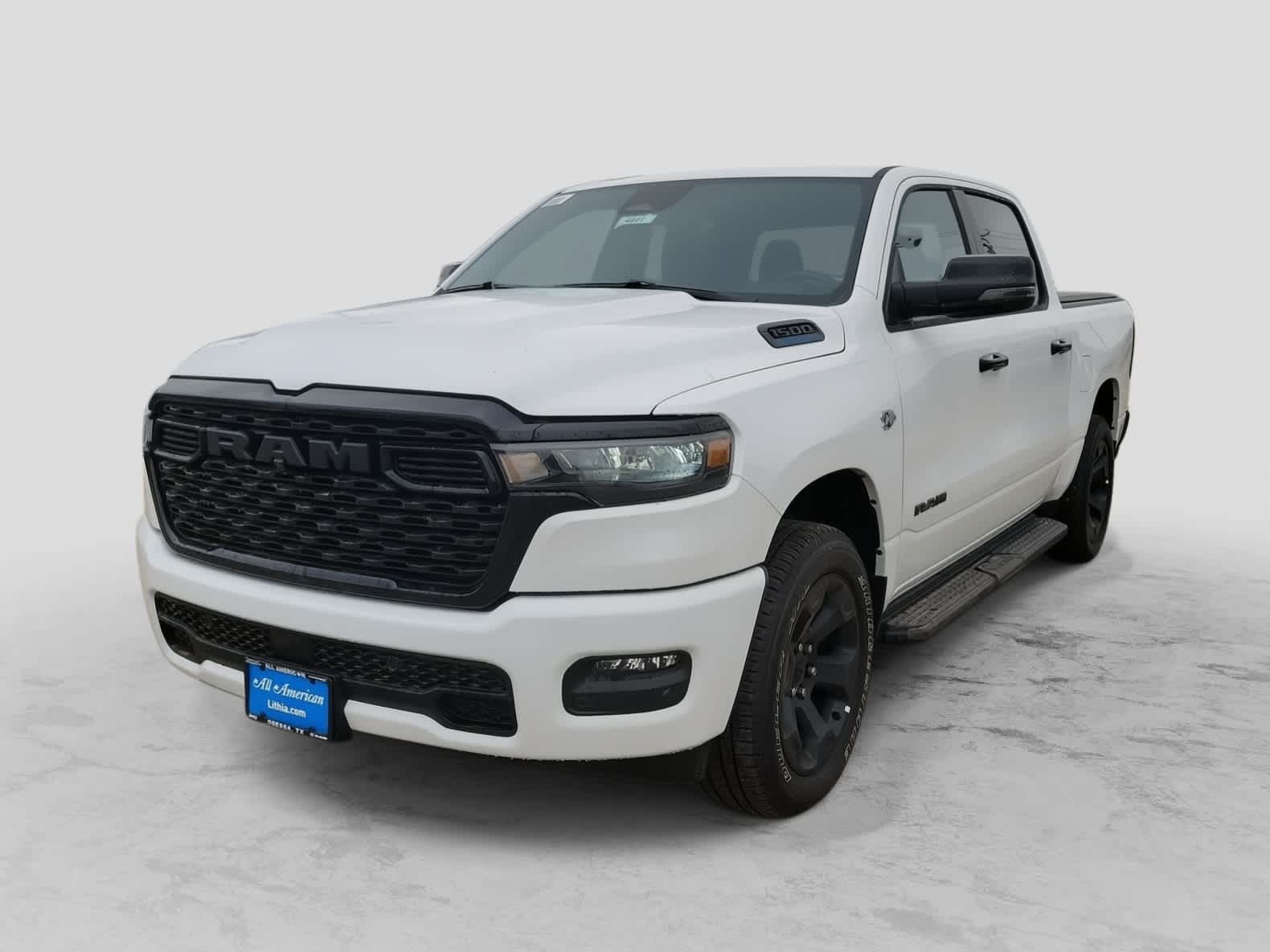 2026 RAM 1500 RAM 1500 BIG HORN CREW CAB 4X4 5'7' BOX in Bright White Clear-Coat Exterior Paint — front three-quarter view