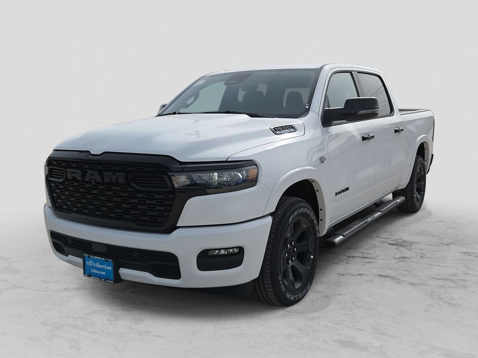 2026 RAM 1500 RAM 1500 BIG HORN CREW CAB 4X4 5'7' BOX in Bright White Clear-Coat Exterior Paint — front three-quarter view