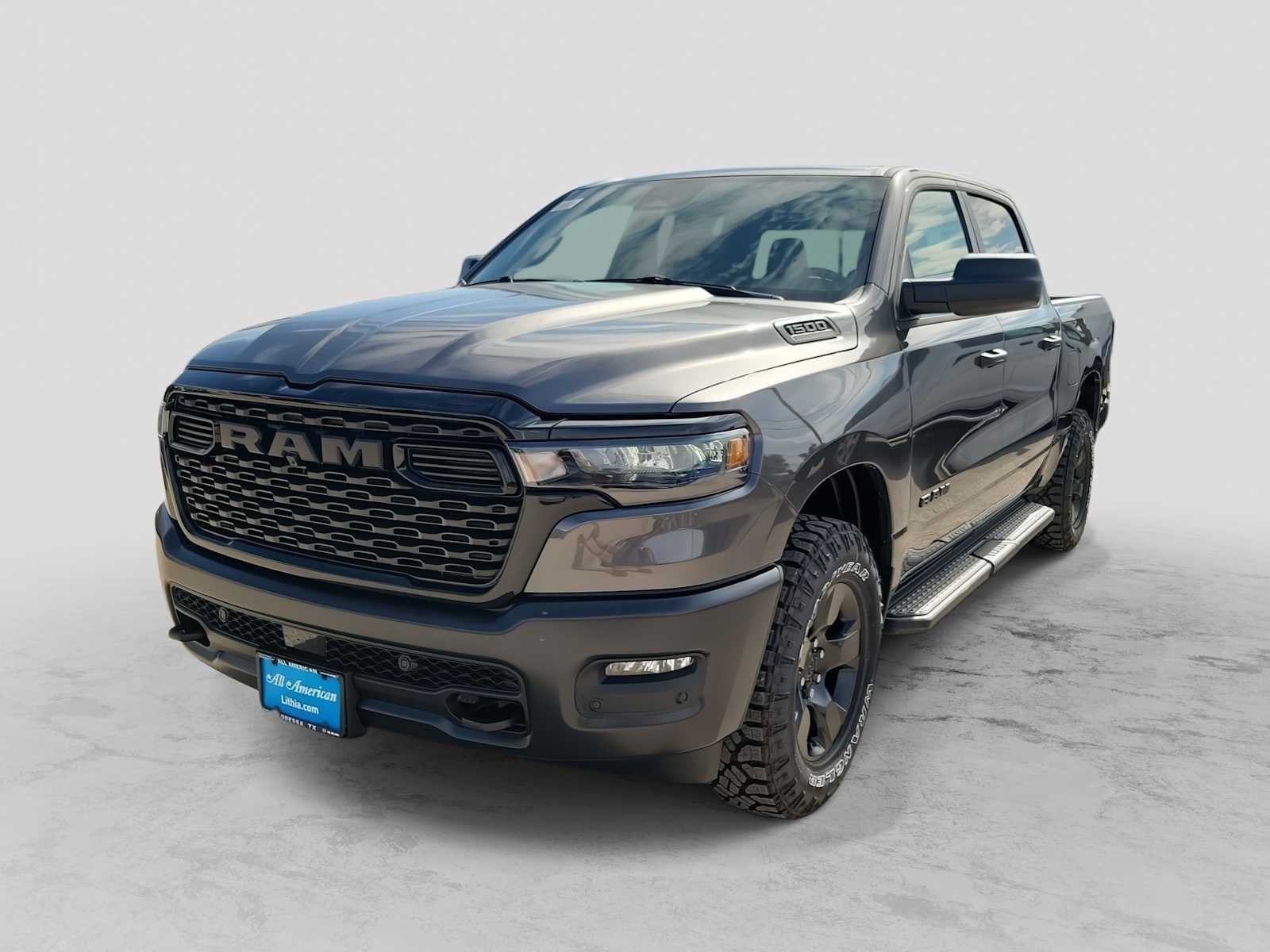 2026 RAM 1500 RAM 1500 WARLOCK CREW CAB 4X4 5'7' BOX in Granite Crystal Metallic Clear-Coat Exterior Paint — front three-quarter view