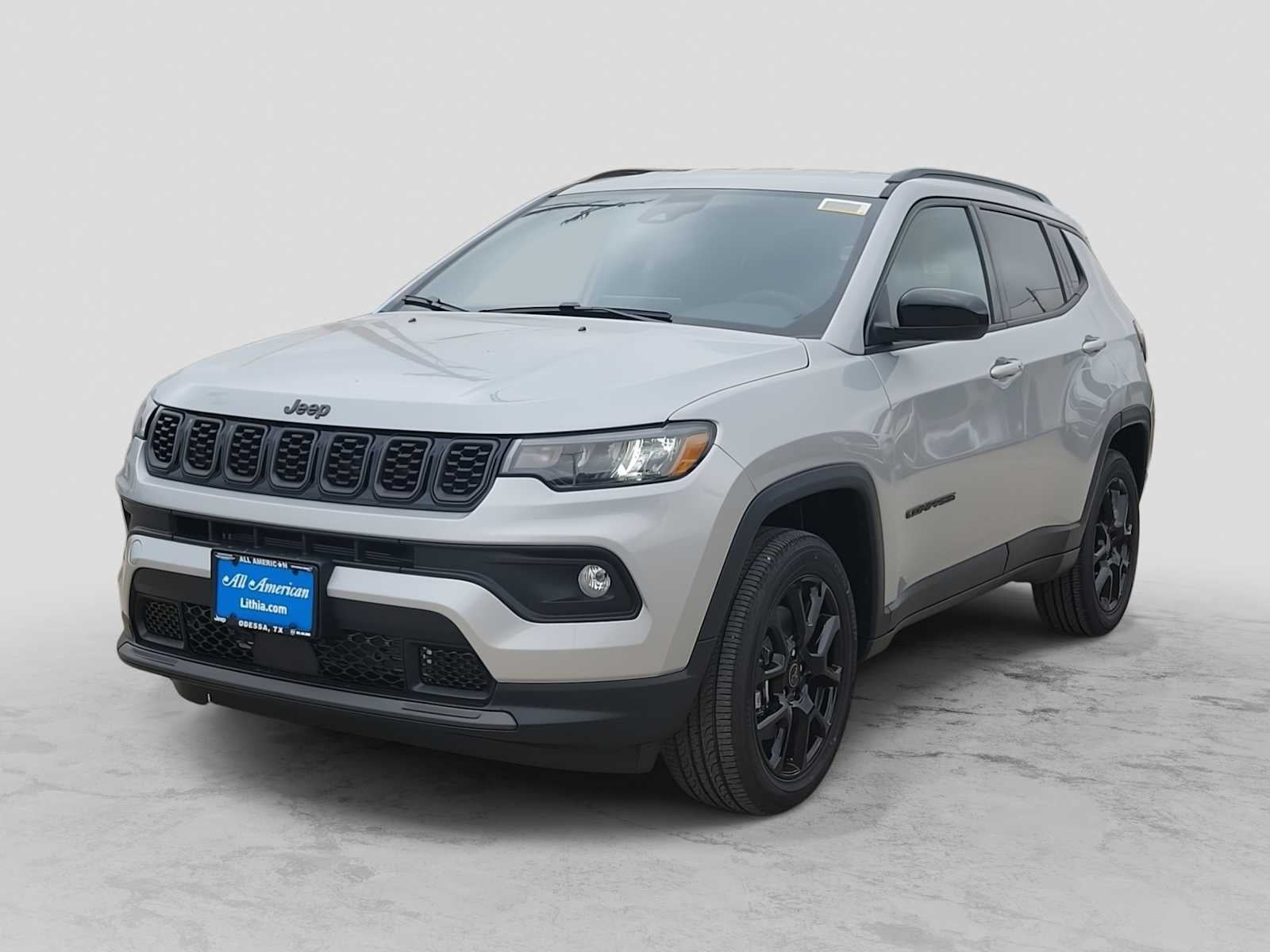 2026 Jeep Compass COMPASS LATITUDE ALTITUDE 4X4 in Silver Zynith Metallic Clear-Coat Exterior Paint — front three-quarter view