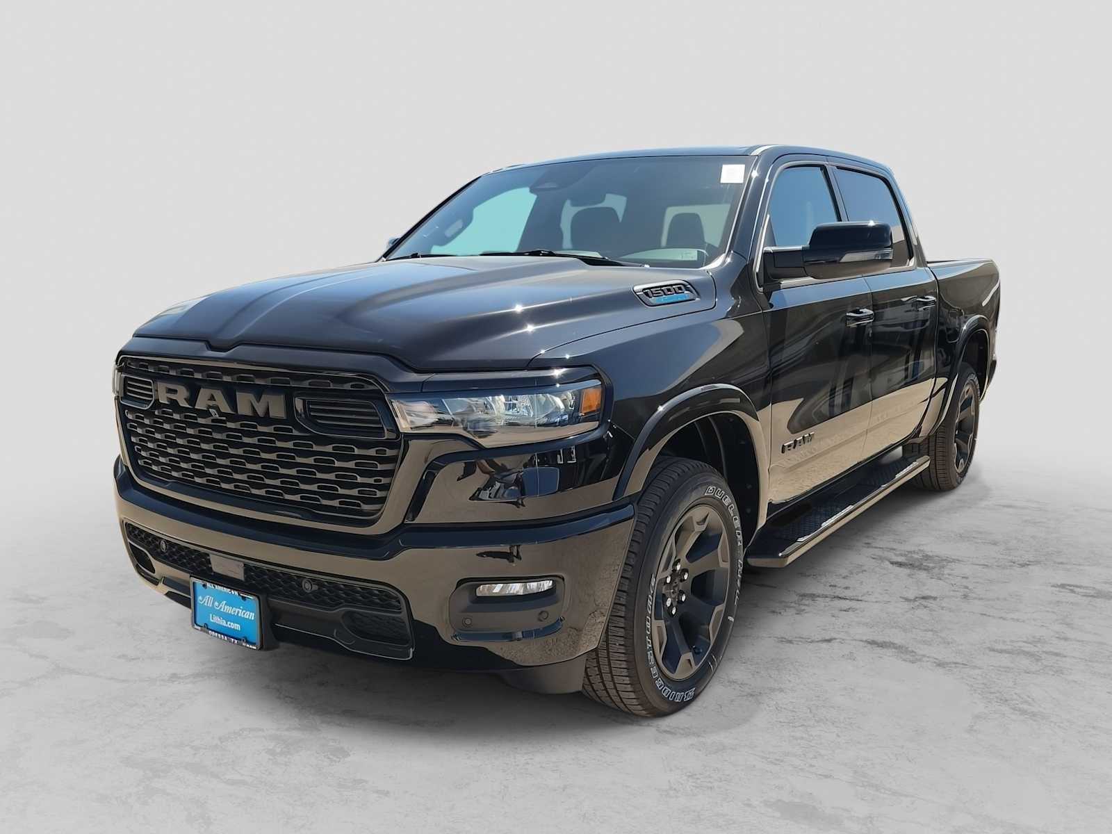 2026 RAM 1500 RAM 1500 LONE STAR CREW CAB 4X4 5'7' BOX in Diamond Black Crystal Pearl-Coat Exterior Paint — front three-quarter view