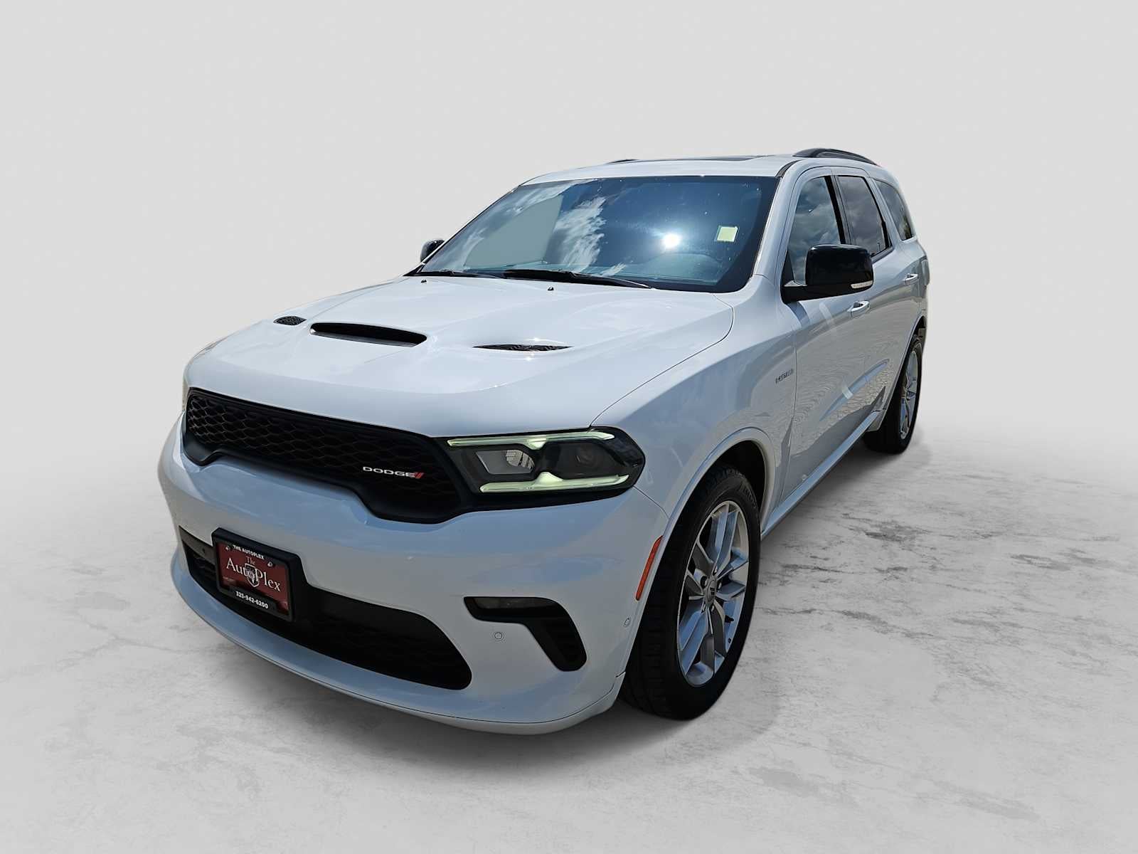 2023 Dodge Durango R/T Plus AWD in White Knuckle Clearcoat — front three-quarter view