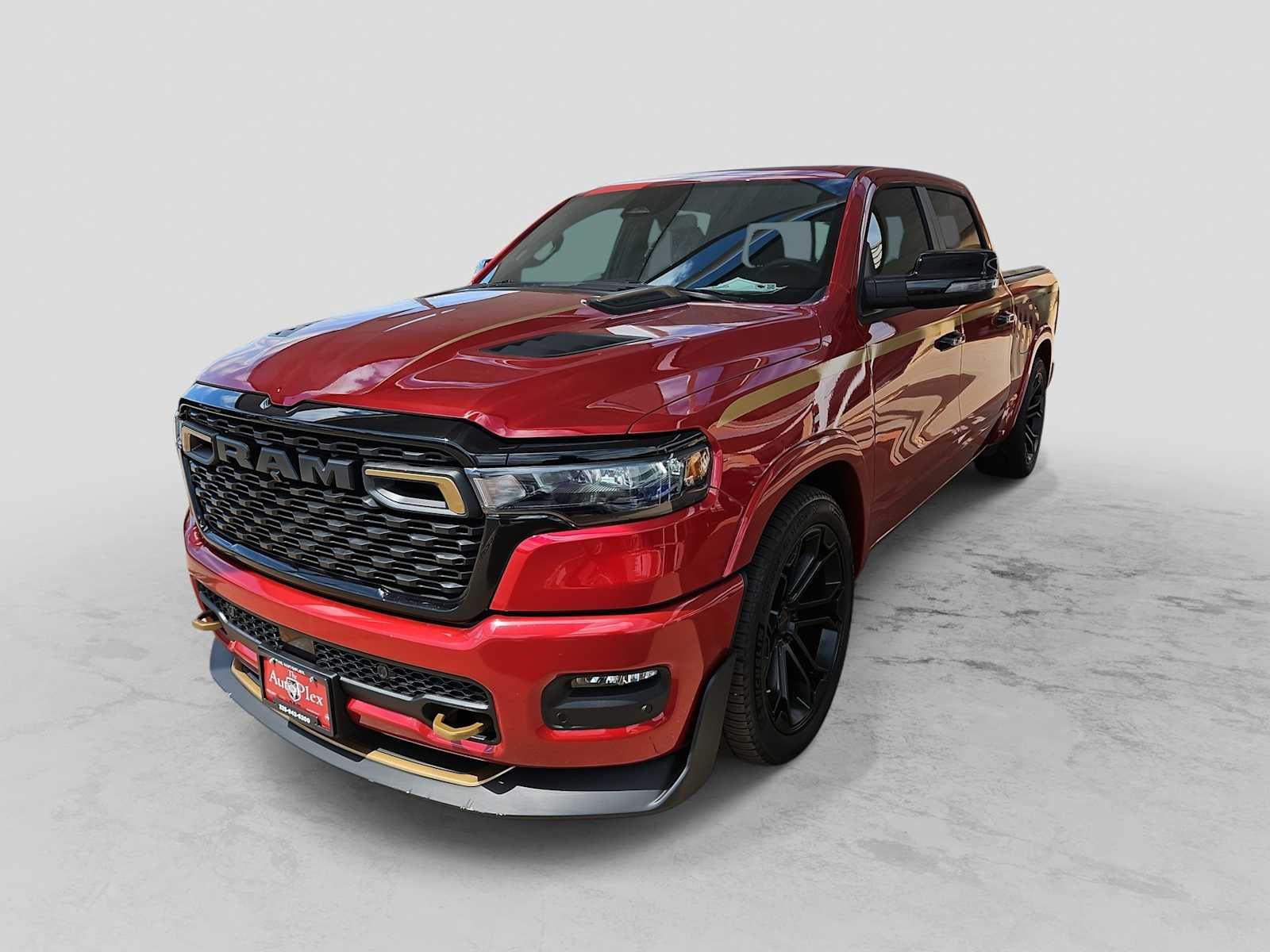 2026 RAM 1500 RAM 1500 BIG HORN CREW CAB 4X4 5'7' BOX in Molten Red Pearl-Coat Exterior Paint — front three-quarter view
