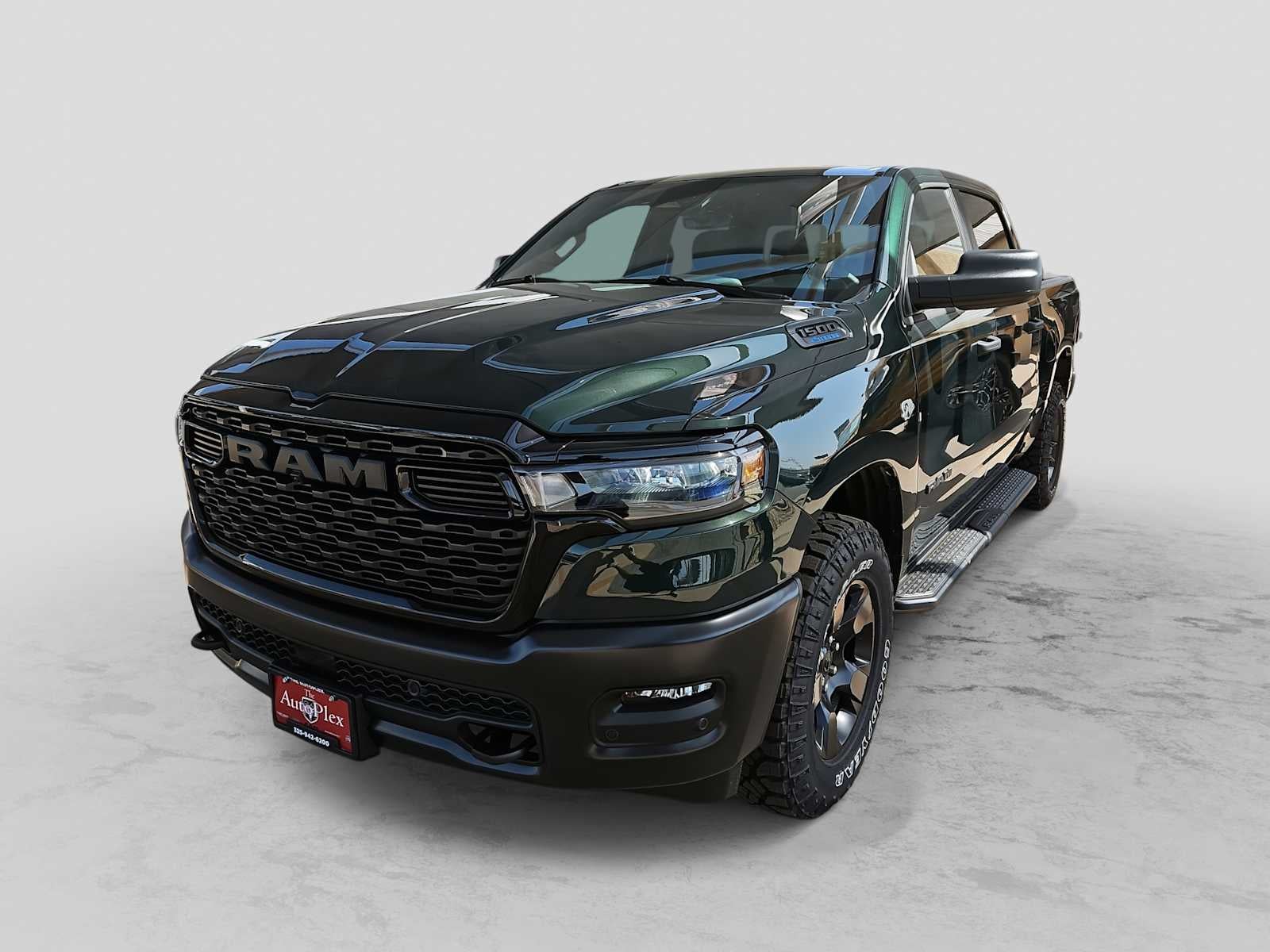 2026 RAM 1500 RAM 1500 WARLOCK CREW CAB 4X4 5'7' BOX in Serrano-Green Metallic Exterior Paint — front three-quarter view