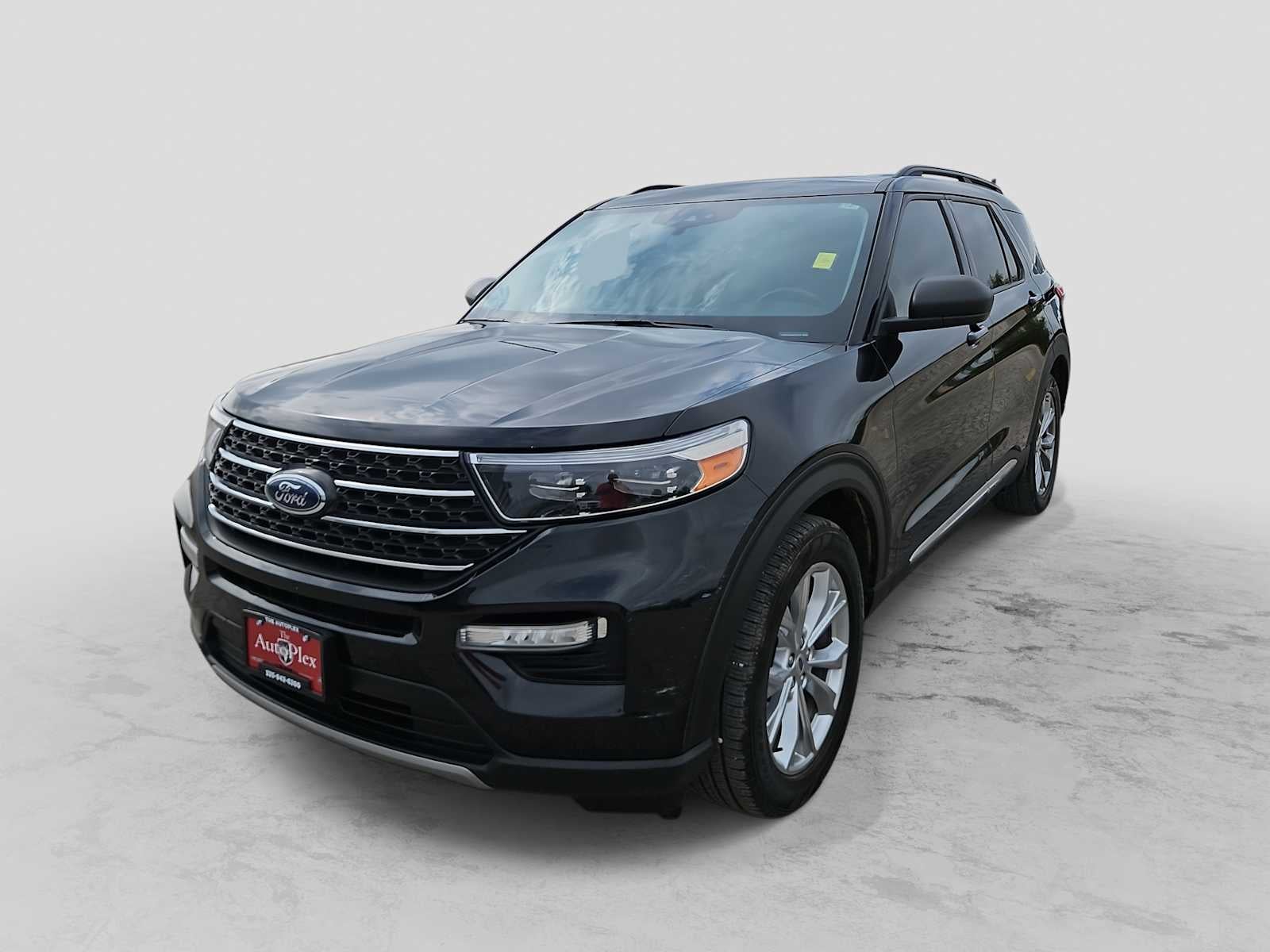 2022 Ford Explorer XLT in Agate Black Metallic — front three-quarter view