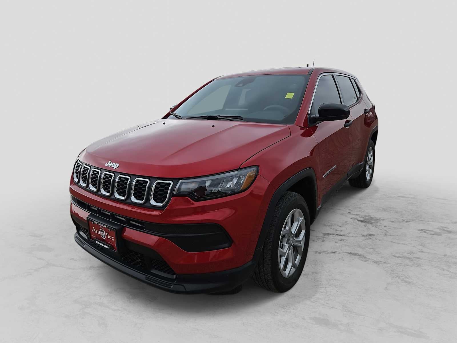2024 Jeep Compass Sport 4x4 in Red Hot Pearlcoat — front three-quarter view
