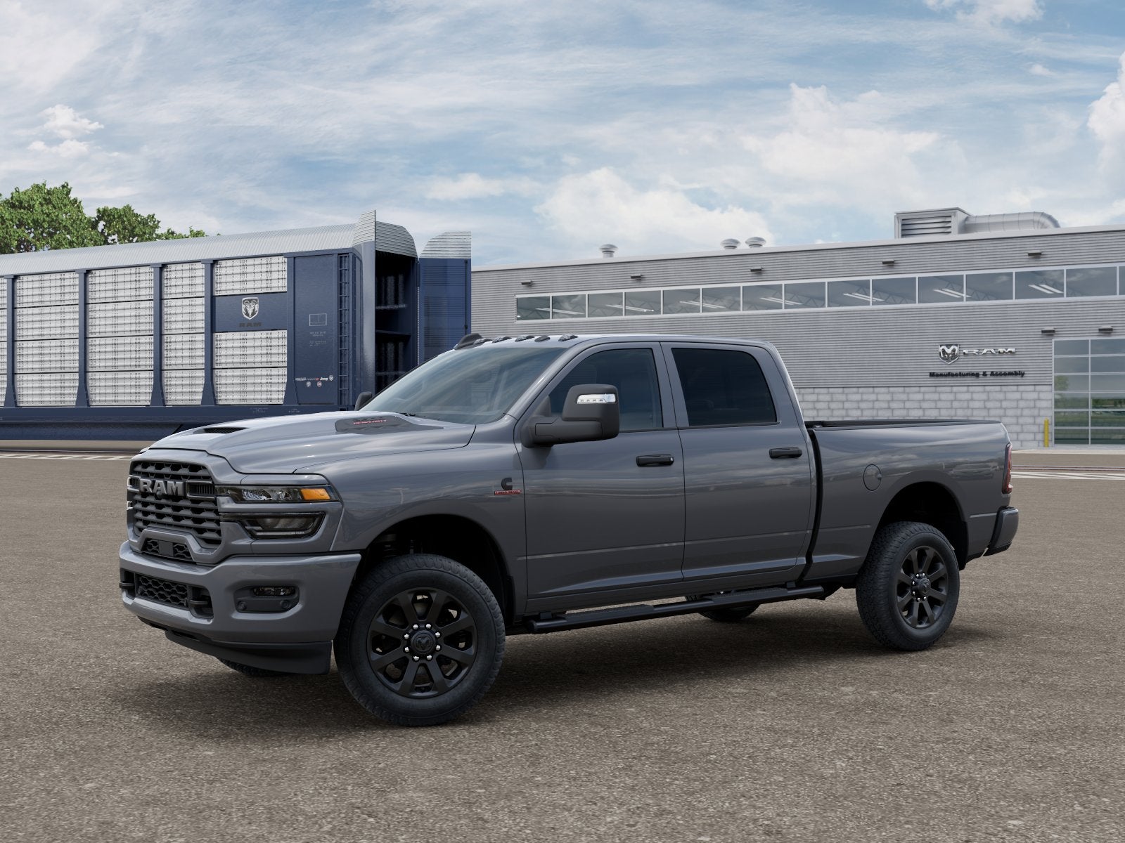 2026 RAM 2500 RAM 2500 BLACK EXPRESS CREW CAB 4X4 6'4' BOX in Ceramic Gray Clear-Coat Exterior Paint — front three-quarter view
